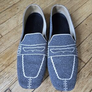 VIVAIA Square-Tie Patterned Loafers